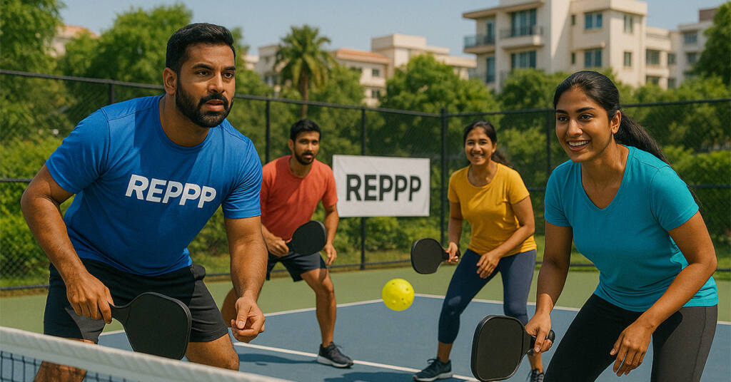 "Why Pickleball Is the Fastest-Growing Sport in 2025 – Indian players enjoying a lively game on a REPPP-branded court, highlighting the sport’s rising popularit