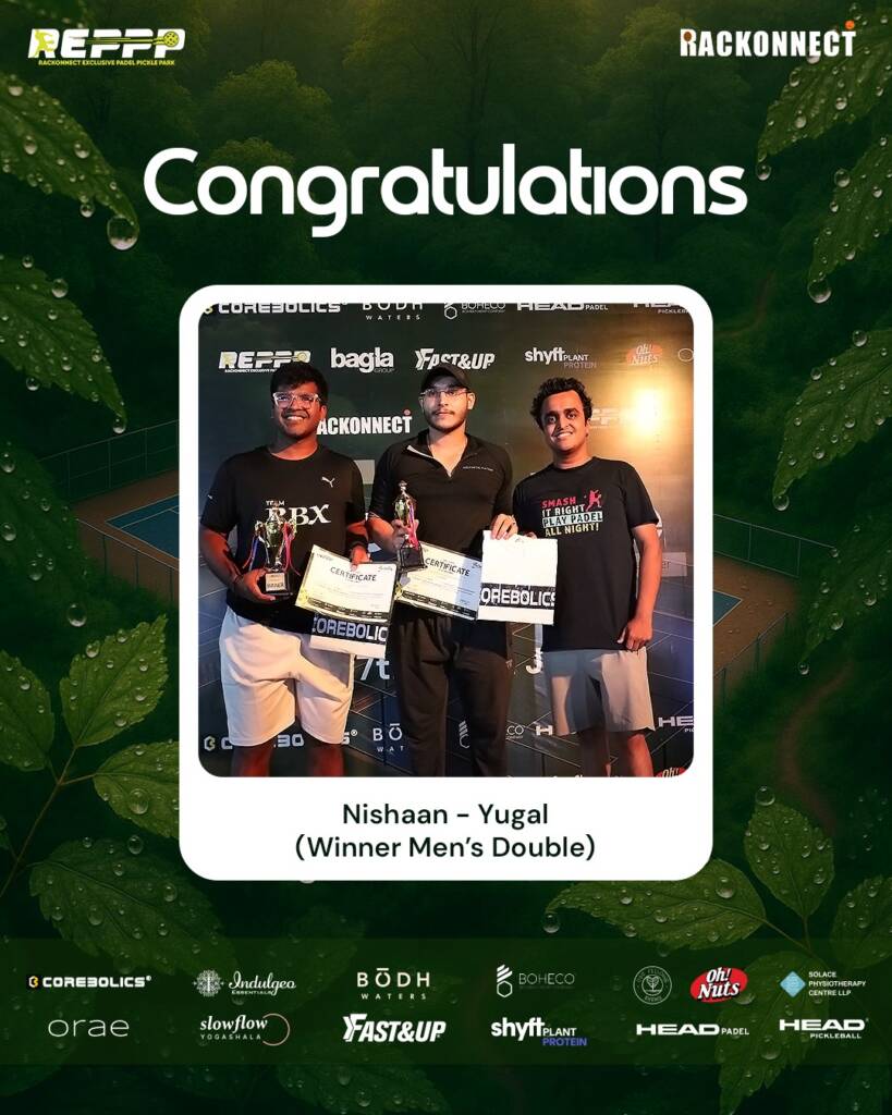 Nishaan and Yugal win Men’s Doubles at The Cleanse 2025 Pickle & Padel event