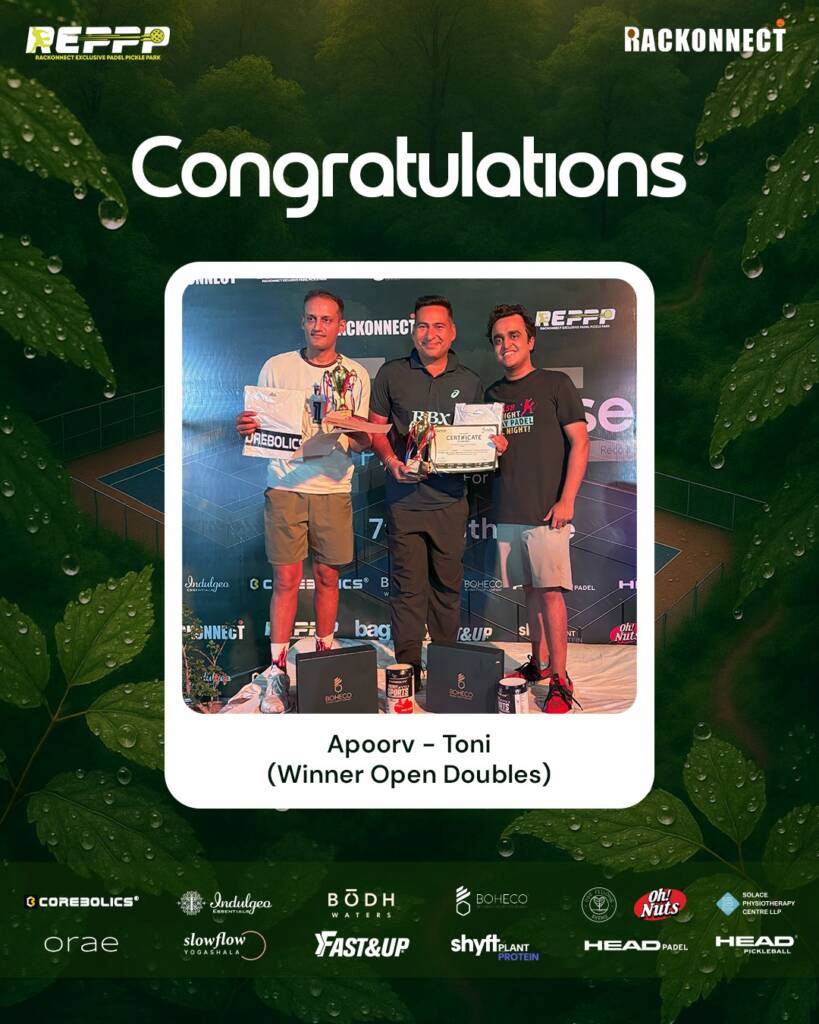 Apoorv and Toni win Open Doubles at The Cleanse 2025 Pickle & Padel event