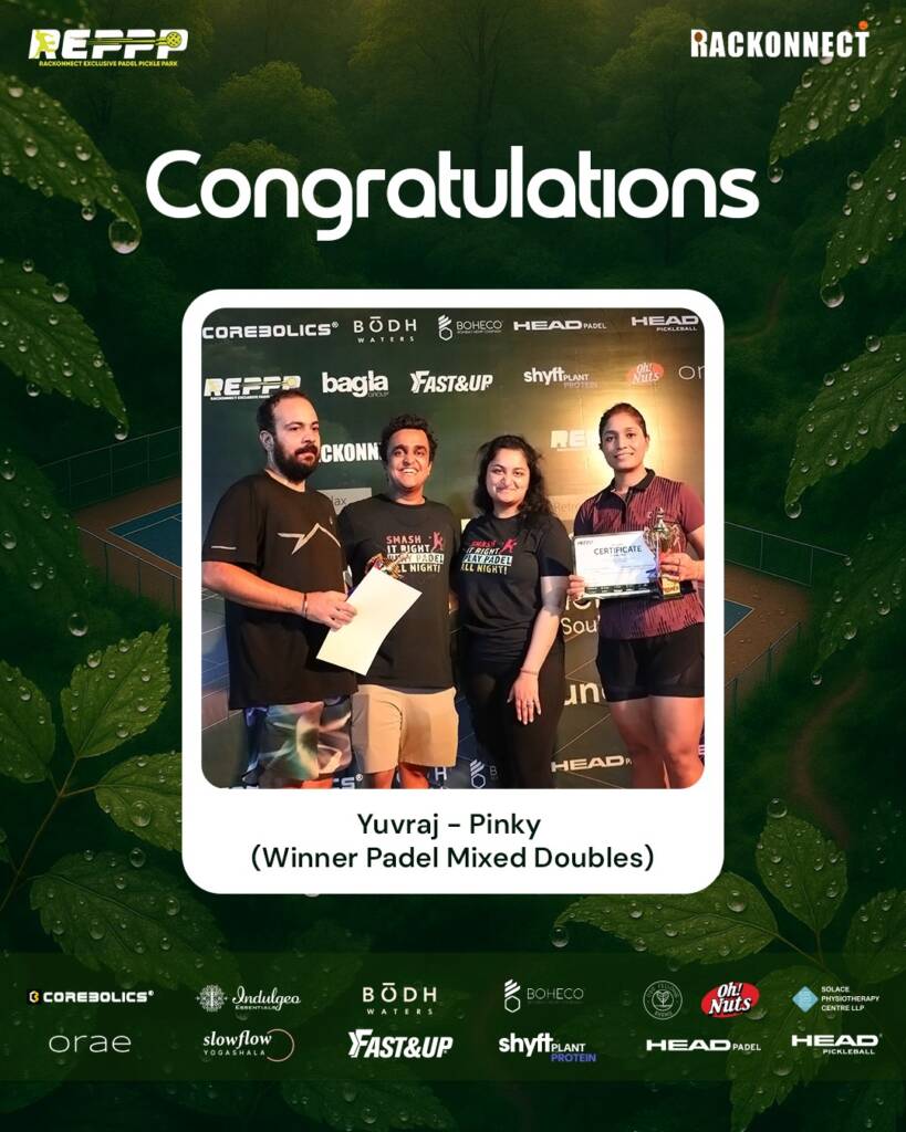 Yuvraj and Pinky win Padel Mixed Doubles at The Cleanse 2025