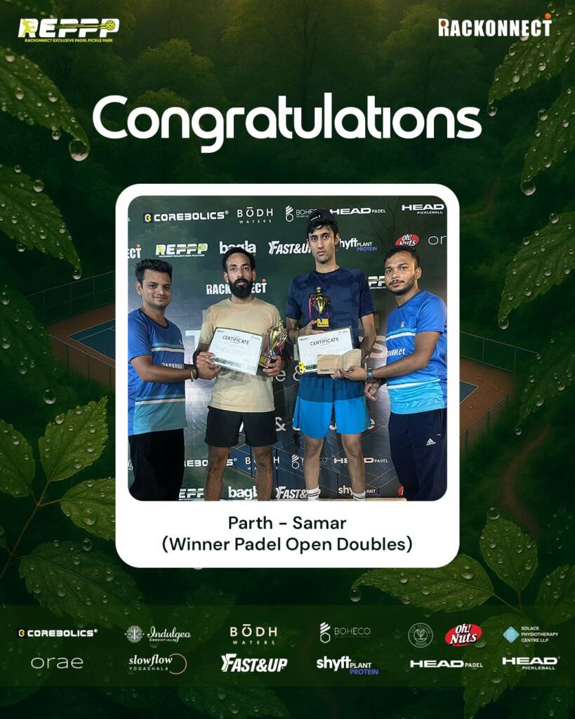 Parth and Samar – Padel Open Doubles winners at The Cleanse 2025