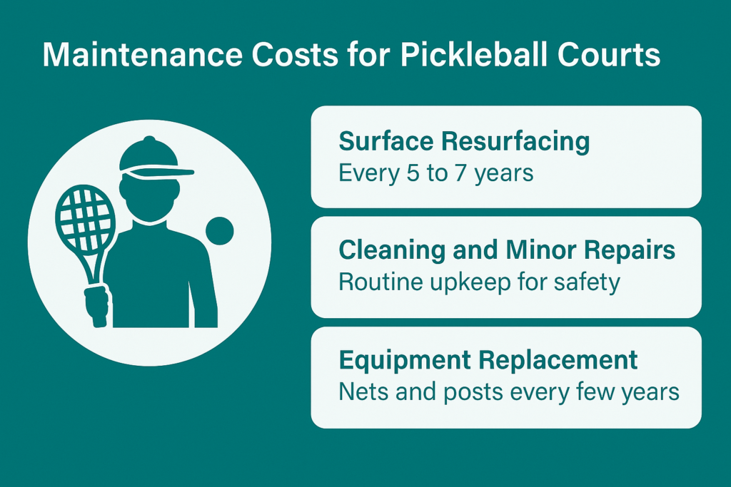 Pickleball court maintenance costs infographic