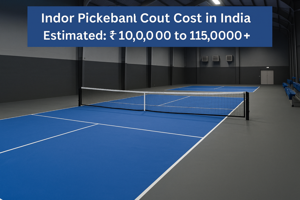 Indoor pickleball court cost in India with cushioned flooring