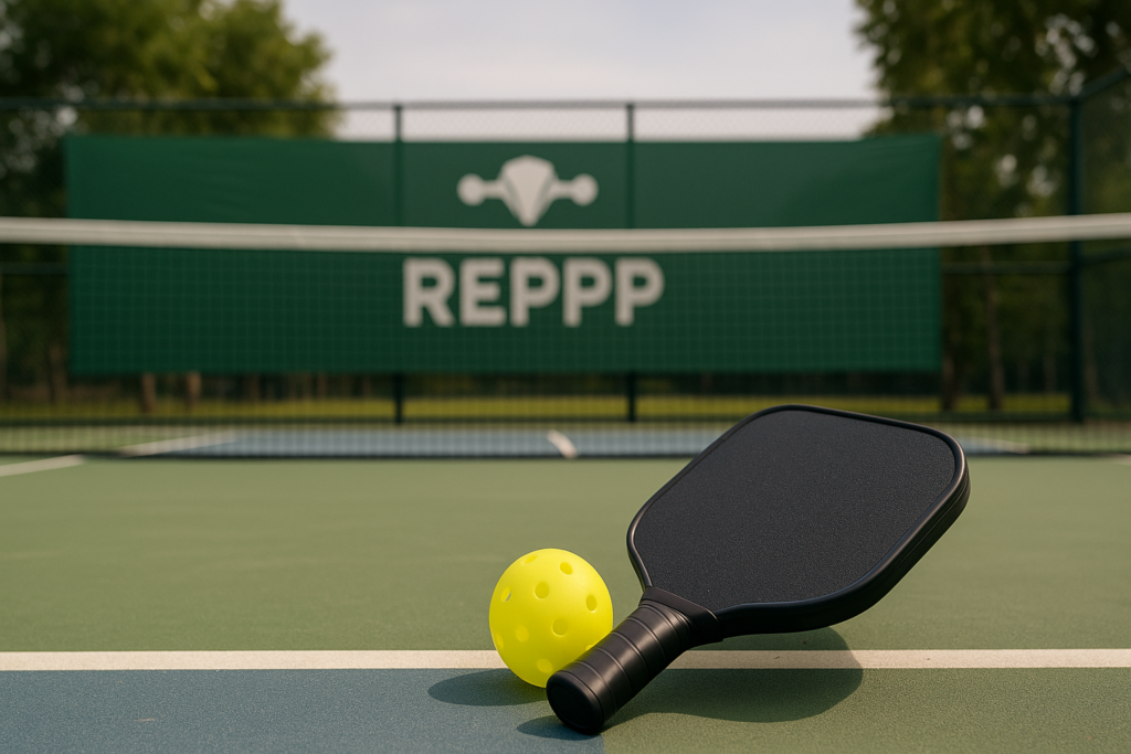 pickleball paddle and ball on REPPP court in Delhi